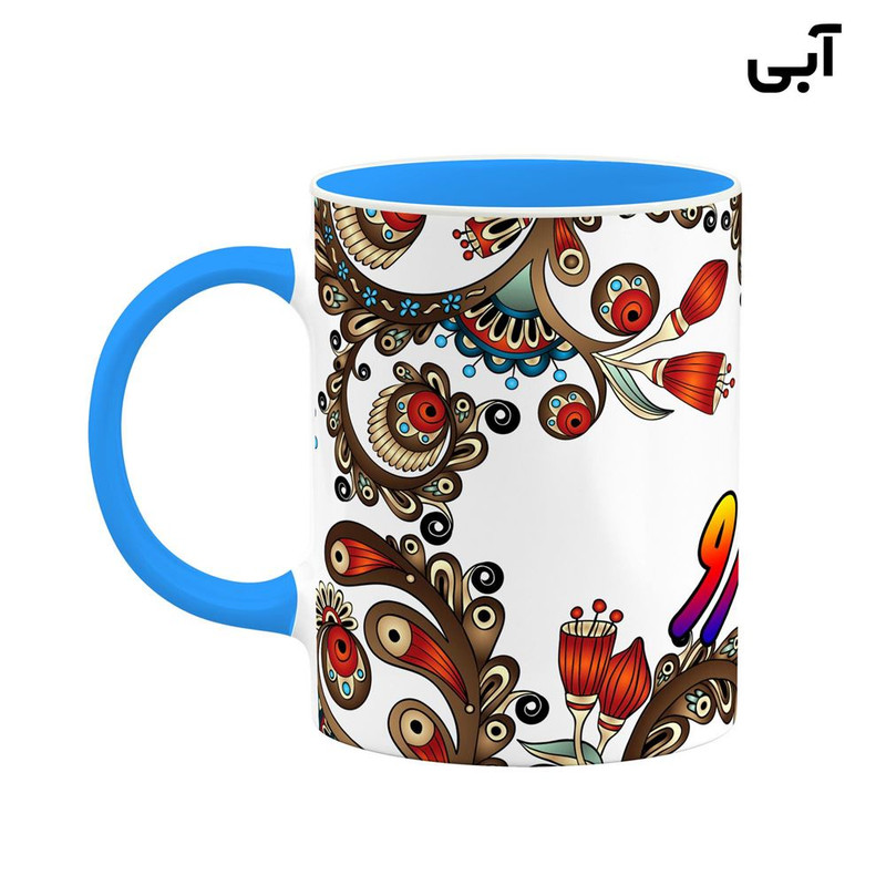 ماگ کاکتی مدل اسم بهرو طرح سنتی گل و بته کد mgh44233