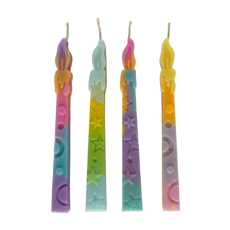 شمع تولد بدون بو مدل فانتزی زمان اتمام 20 ساعت مجموعه 4 عددی