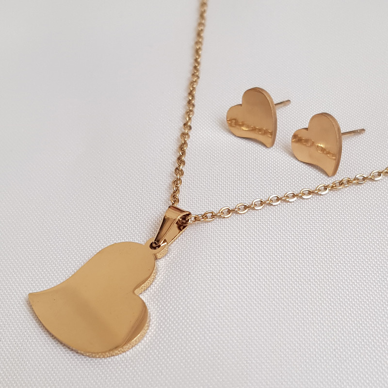 نیم ست زنانه مدل قلب استیل 3223