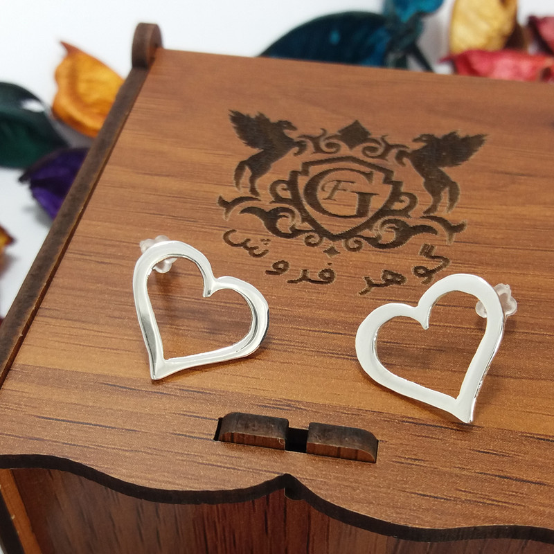 گوشواره نقره زنانه مدل قلب گوشواره نقره زنانه مدل قلب