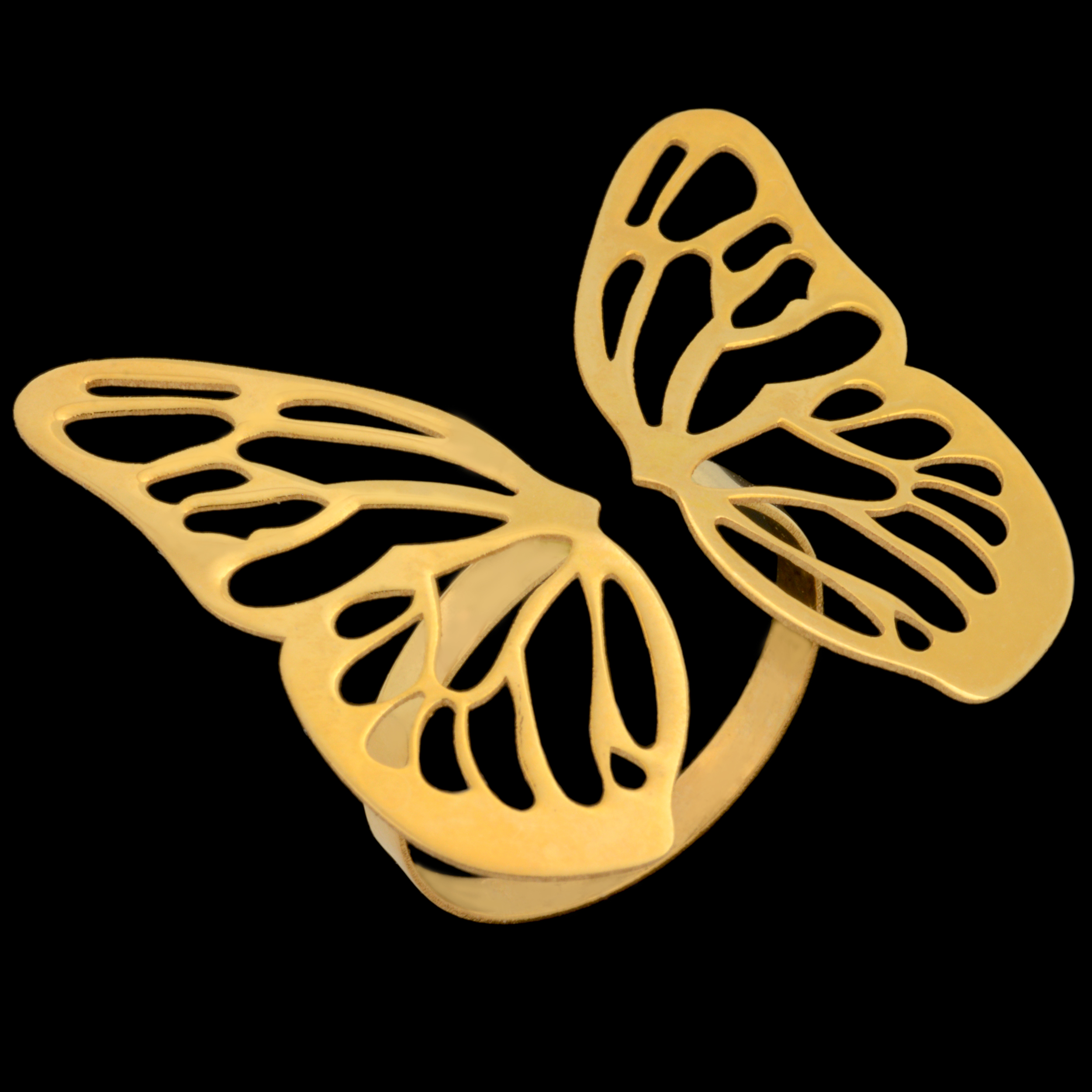 انگشتر طلا 18 عیار زنانه طلای مستجابی مدل پروانه کد 67019 -  - 1