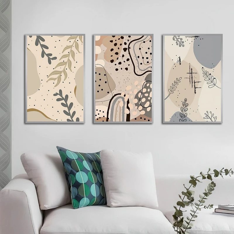 تابلو بکلیت طرح نقاشی مینیمال مدل SI-3083 مجموعه 3 عددی