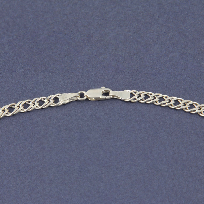 زنجیر نقره مردانه بازرگانی میلادی طرح رمبو مدرن کد ZR_070