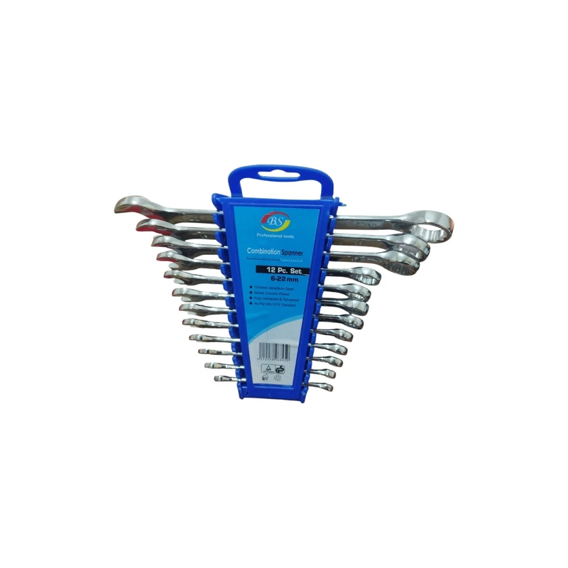 آچار یکسر تخت و یکسر رینگی بی اس مدل  22-6-2-BS مجموعه 12 عددی