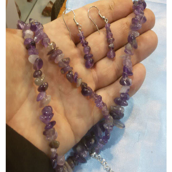 نیم ست زنانه مدل سنگ طبیعی آمتیست نیم ست زنانه مدل سنگ طبیعی آمتیست