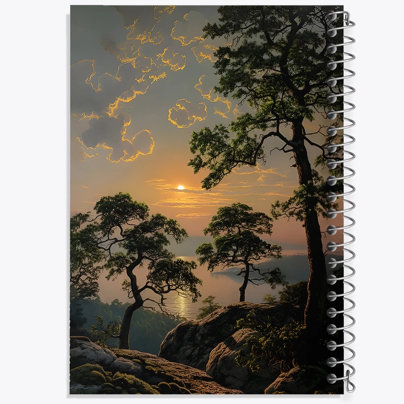 دفتر ژورنال نویسی 50 برگ خندالو مدل نقطه ای طرح منظره طبیعت کد F6567