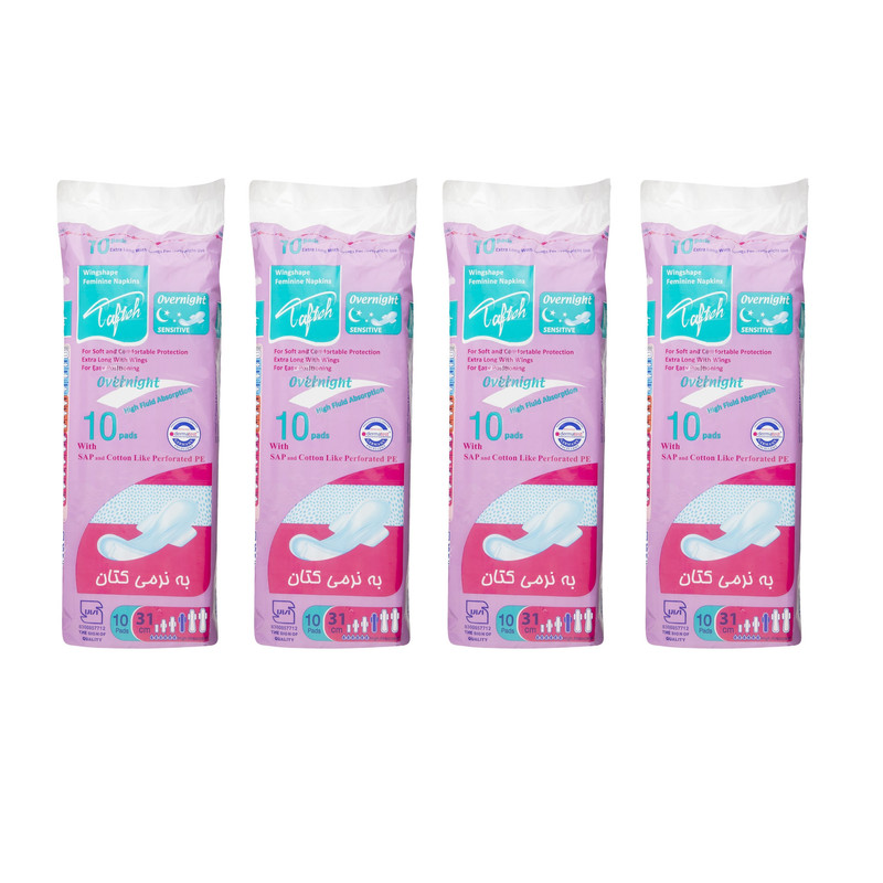 نوار بهداشتی تافته مدل Overnight Sensitive مجموعه 4 عددی