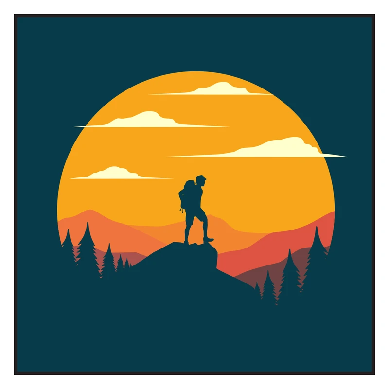 استیکر خودرو پویا مارکت طرح کوهنورد کد 2371