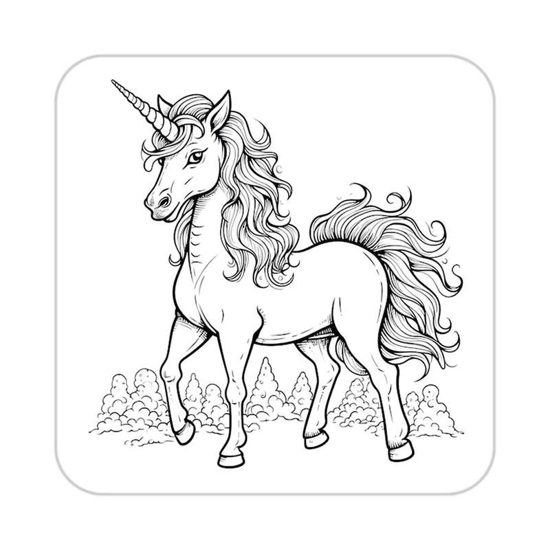 زیر لیوانی کاکتی طرح اسب تک شاخ و یونیکورن مدل mp32571