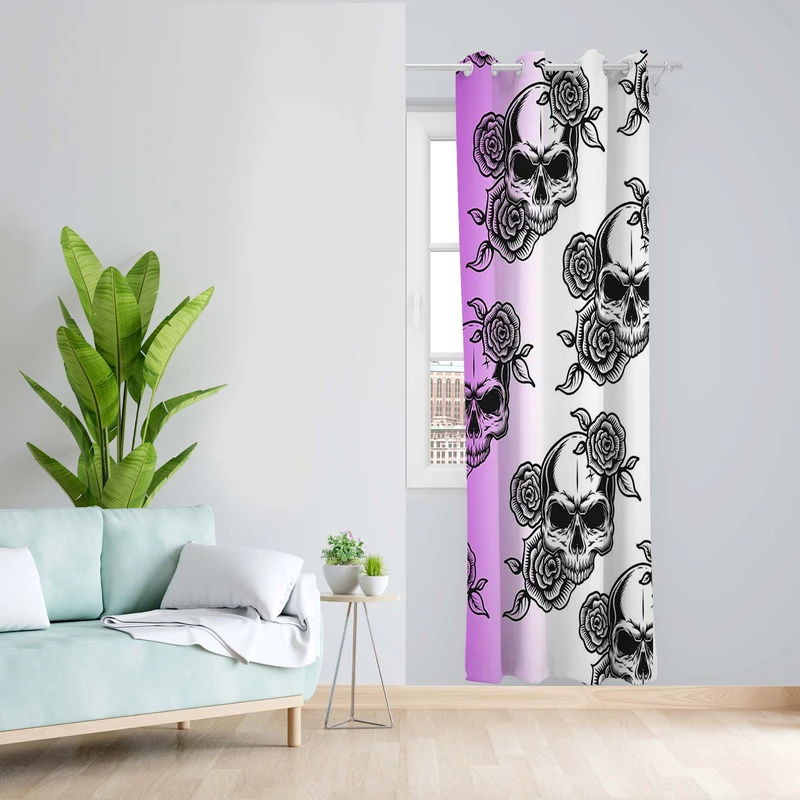 پرده طرح اسکلت مدل مخمل پانچی کد 5355R z سایز 140x200 سانتی متر