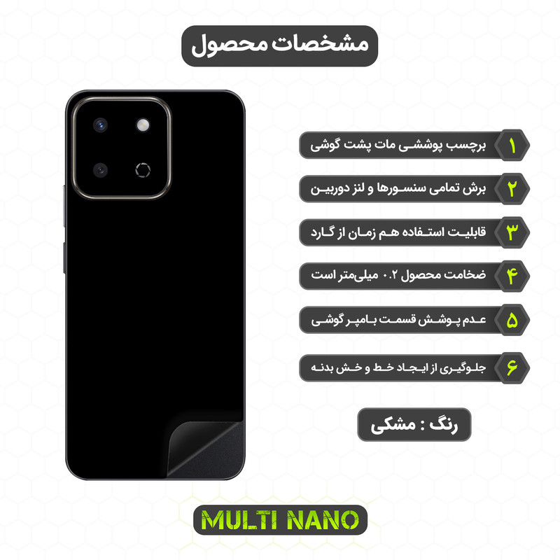 برچسب پوششی مولتی نانو طرح مات مدل X-F1M مناسب برای گوشی موبایل آنر X7c