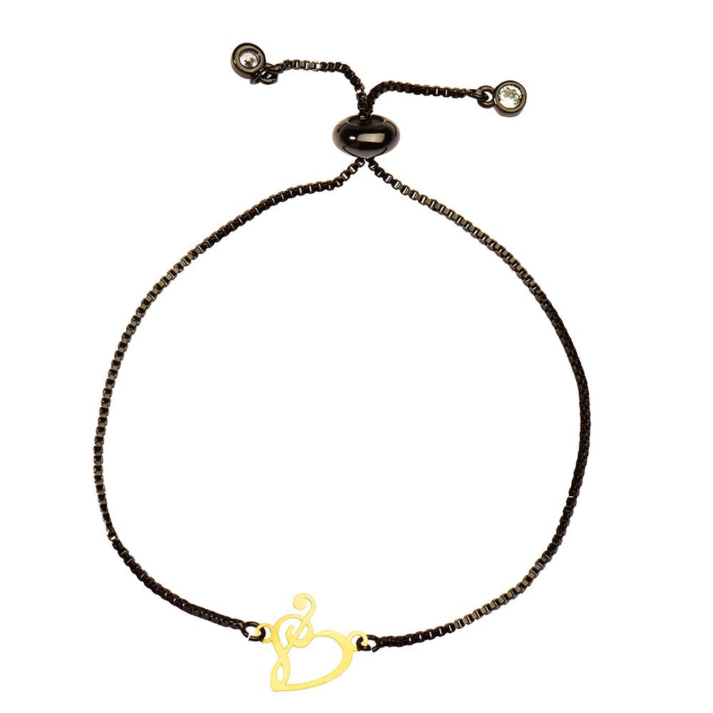 دستبند طلا 18 عیار دخترانه کرابو طرح قلب و کلید سل مدل Krd1061