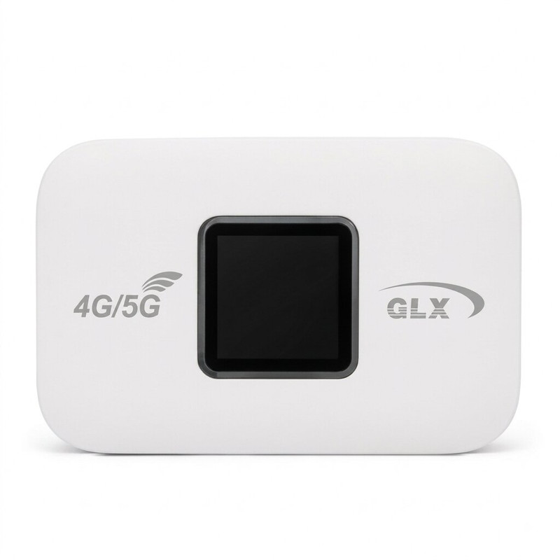 مودم روتر 4G/5G قابل حمل جی ال ایکس مدل C200، با اتصال سیم‌کارت و Wi-Fi، باتری 3000 میلی‌آمپرساعتی، پشتیبانی از 10 کاربر و درگاه USB Type-C، همراه با کابل USB Type-C
