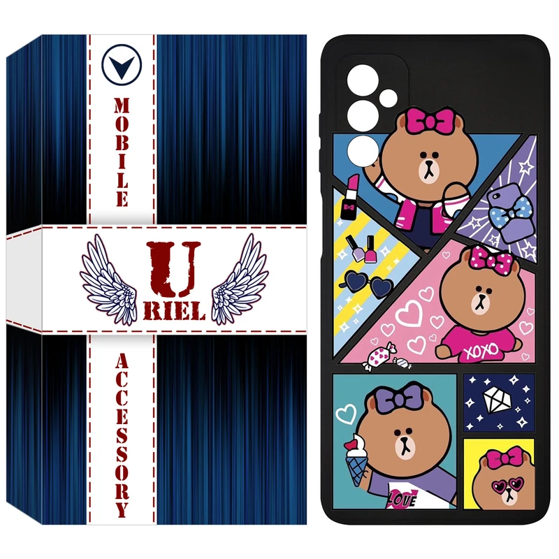 کاور یوریل مدل KSH کد 13 طرح Brown مناسب برای گوشی موبایل سامسونگ Galaxy F13 4G