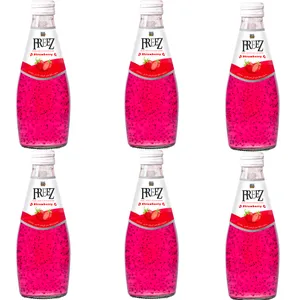 نوشیدنی تخم ریحان با طعم توت فرنگی بلک ولف - 320 میلی لیتر بسته 6 عددی 