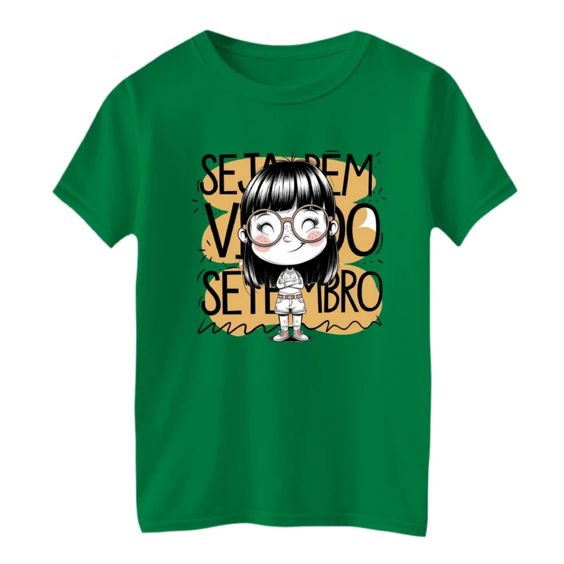 تی شرت آستین کوتاه بچگانه مدل دخترک عینکی