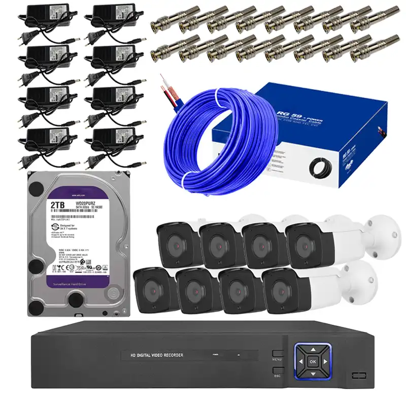 سیستم امنیتی کامل دوربین مداربسته مدل 1008+