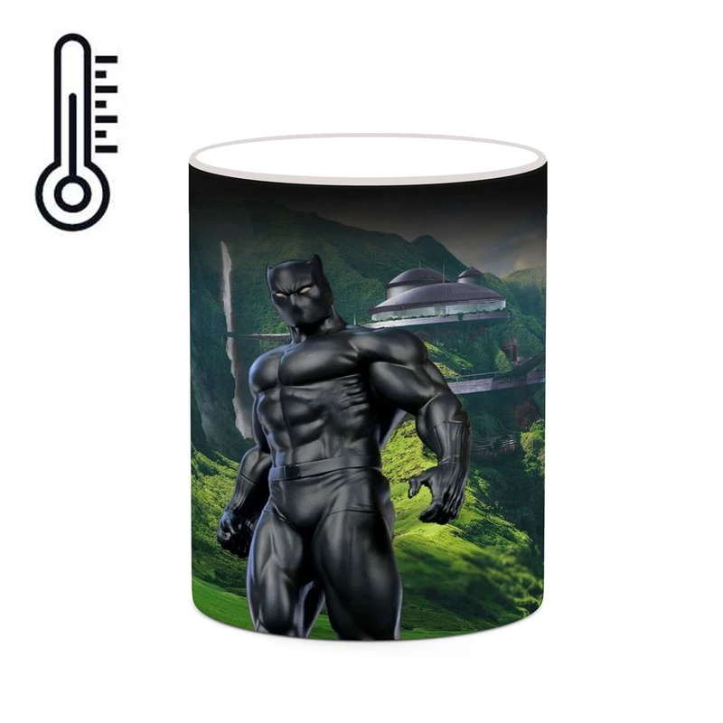 ماگ حرارتی کاکتی مدل بلک پنتر Black Panther Marvel کد mgh38070