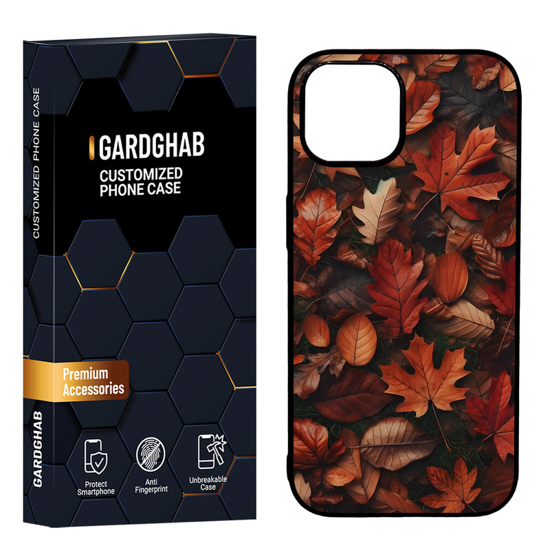 کاور گارد قاب مدل دور ژله ای پشت گلس برگ مناسب برای گوشی موبایل اپل iPhone 15 