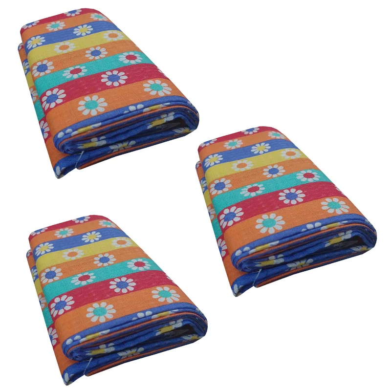 دستمال نظافت خانه و آشپزخانه پنبه‌، نخ مدل لینا 01 بسته 3 عددی