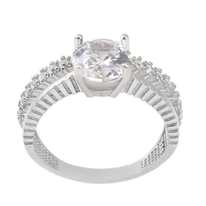 انگشتر نقره زنانه بازرگانی میلادی مدل آبکاری رادیوم کد AWR_912