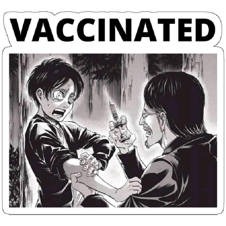 استیکر مدل VACCINATED BY EREN AND HIS FATHER FROM ATTACK ON TITAN