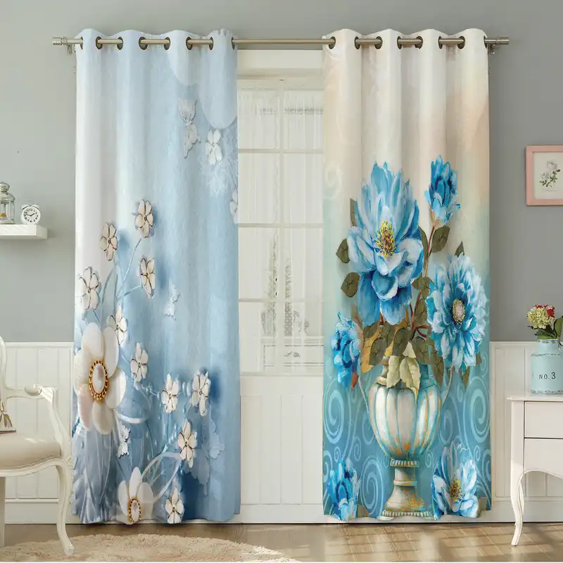 پرده نیروانا طرح گل  مدل مخمل کد 5023سایز 140×280 سانتی متر