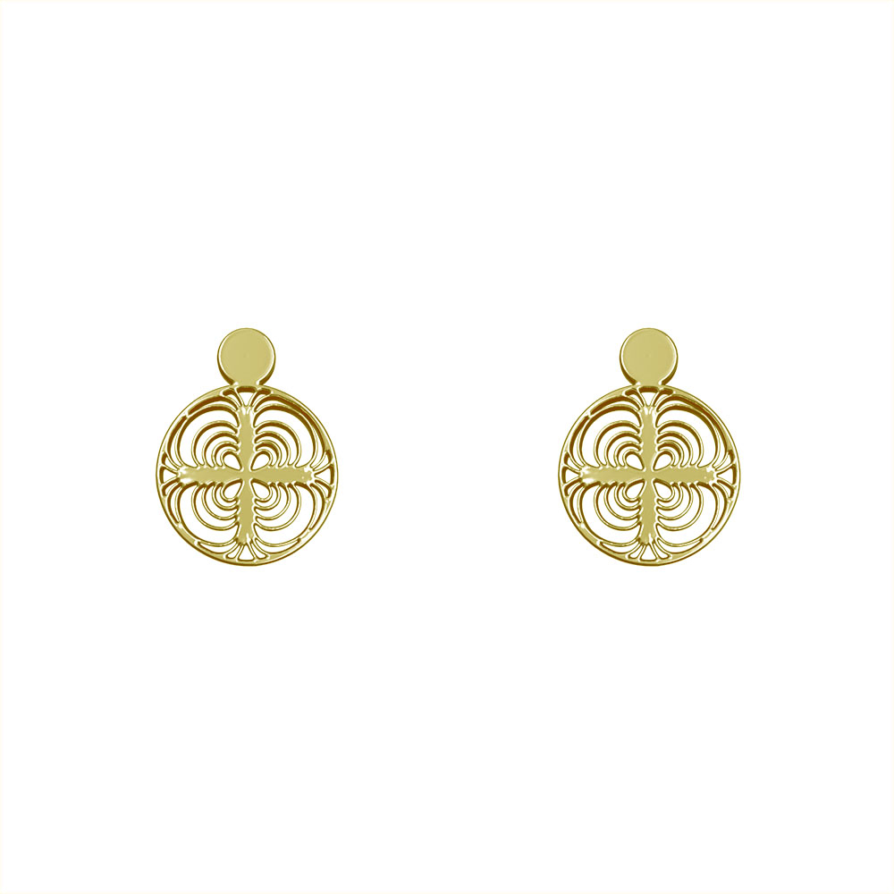 گوشواره طلا 18 عیار زنانه مدوپد مدل دایره کد GA1-10052