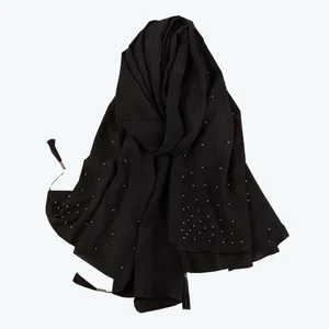 شال زنانه مدل نخی مروارید دار کد e142