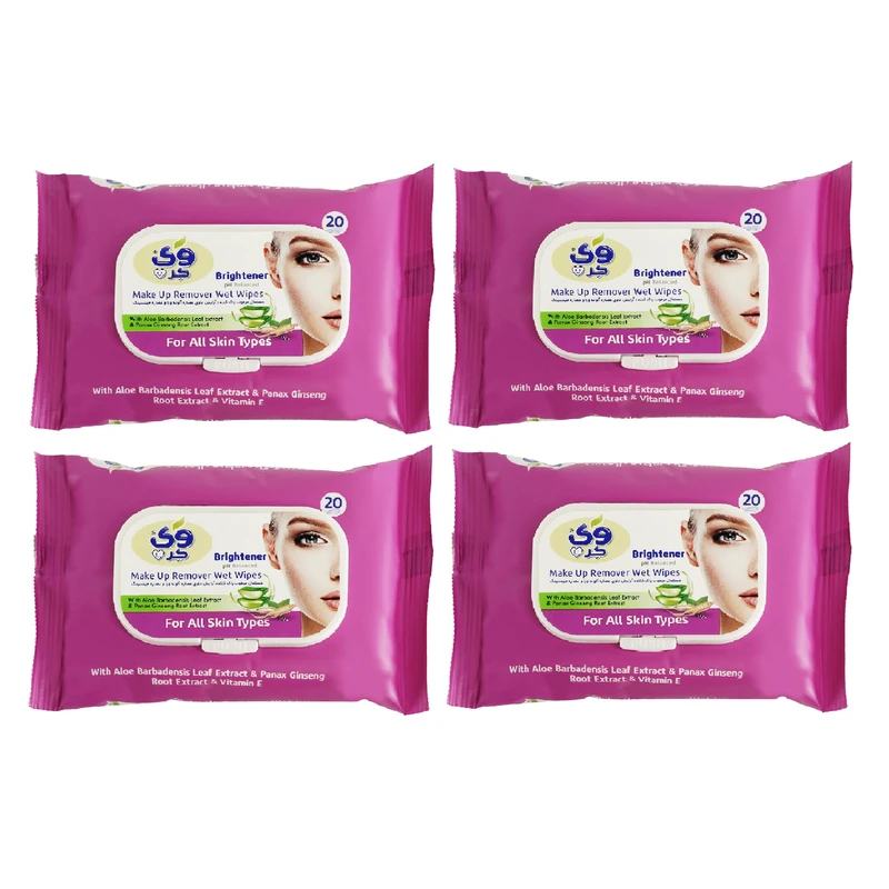 دستمال مرطوب وی کر مدل Ginseng-Aloe Vera چهار بسته 20 عددی
