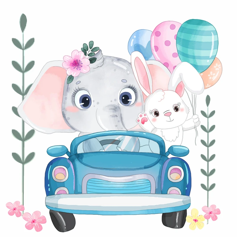 استیکر دیواری کودک راتیانا مدل دلفی و پنبه