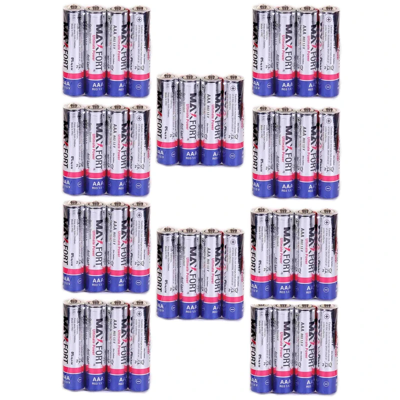 باتری نیم قلمی مکس فورت مدل Extra Heavy Duty بسته 40 عددی