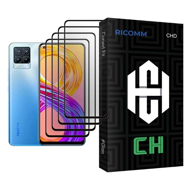 محافظ صفحه نمایش ریکام مدل CH Glass MIX004 مناسب برای گوشی موبایل ریلمی 8 Pro بسته چهار عددی