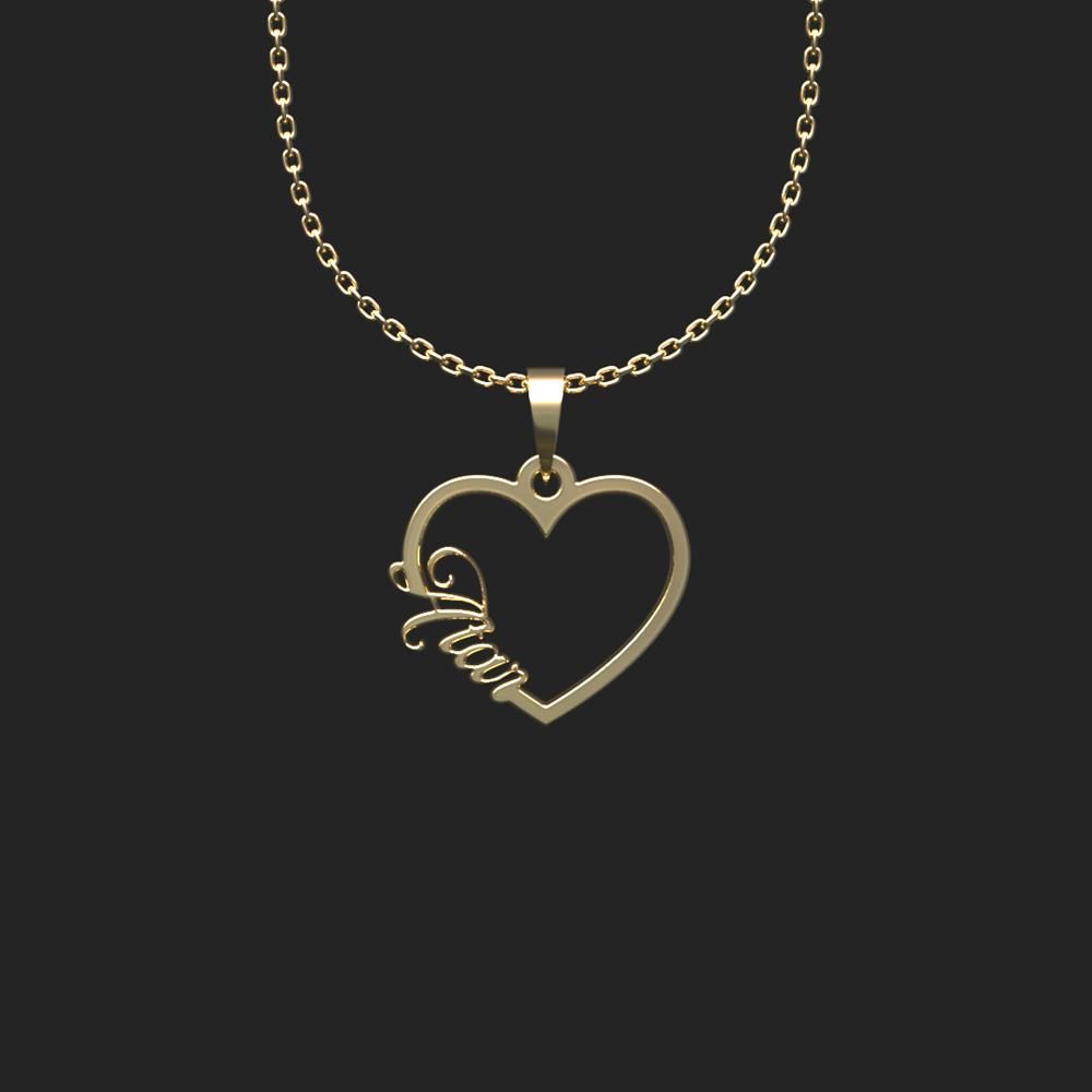 گردنبند طلا 18 عیار زنانه مدوپد مدل اسم آتر atar کد HE2-1-1247 -  - 1