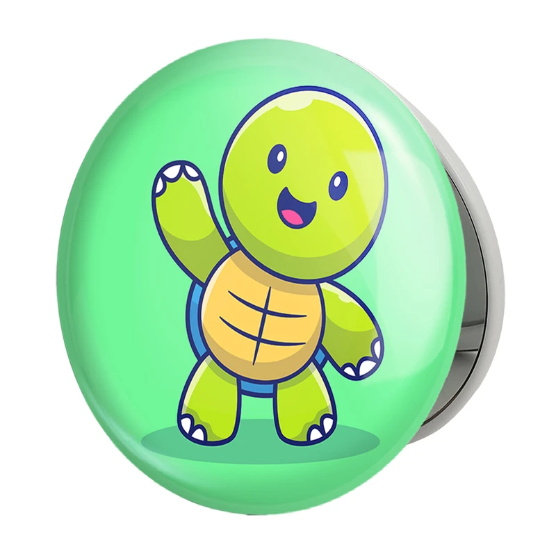 آینه جیبی خندالو طرح حیوانات بامزه لاکپشت مدل تاشو کد 29635