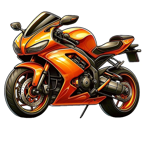 استیکر پارچه و لباس پاد آفرین طرح کارتونی موتورسیکلت سنگین کد 5530