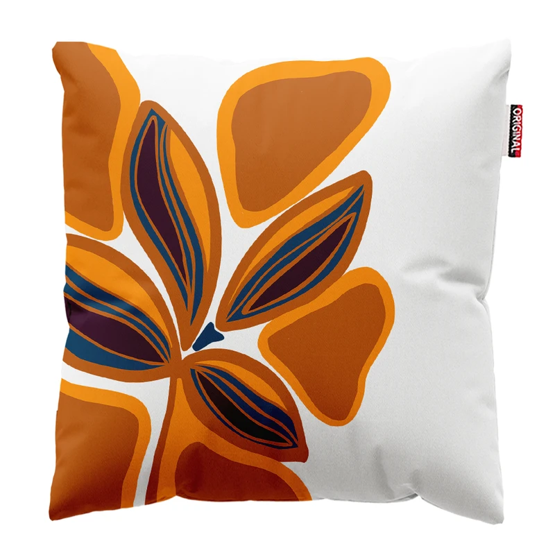 کوسن پاد آفرین مدل مینیمال طرح برگ کد PK402244 سایز 40*40 سانتی متر