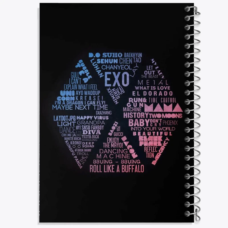 دفتر نت موسیقی 50 برگ خندالو مدل گروه موسیقی اکسو EXO کد 2536