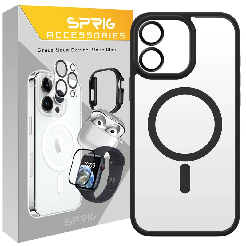 کاور اسپریگ مدل MagSafe-Ring مناسب برای گوشی موبایل اپل iPhone 11 به همراه محافظ لنز دوربین