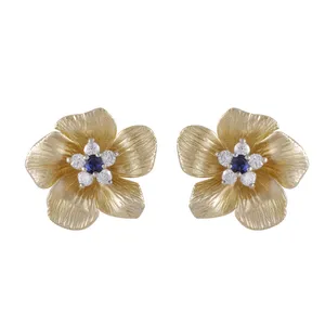 گوشواره طلا 18 عیار زنانه جواهری گاندی مدل 29909