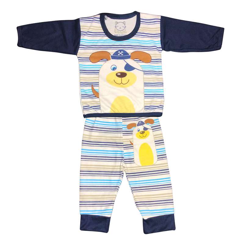 ست تی شرت و شلوار نوزادی مدل داگ کد 024