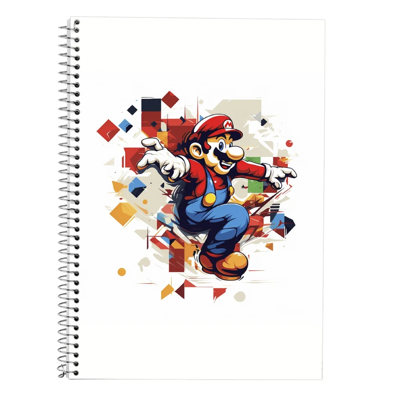 دفتر زبان 50 برگ مدوپد مدل دوخط طرح سوپرماریو super mario کد DF2833