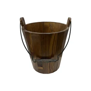 گلدان چوبی مدل سطلی