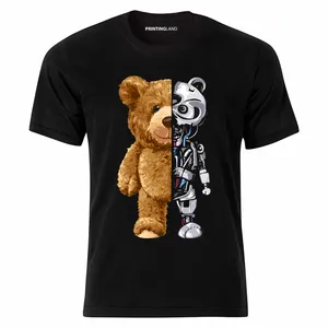 تی شرت آستین کوتاه مردانه پرینتینگ لند طرح ROBOT TEDDY کد P148