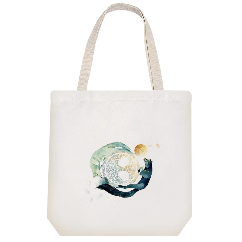 ساک خرید خندالو طرح یین و یانگ گرگ کد H1102