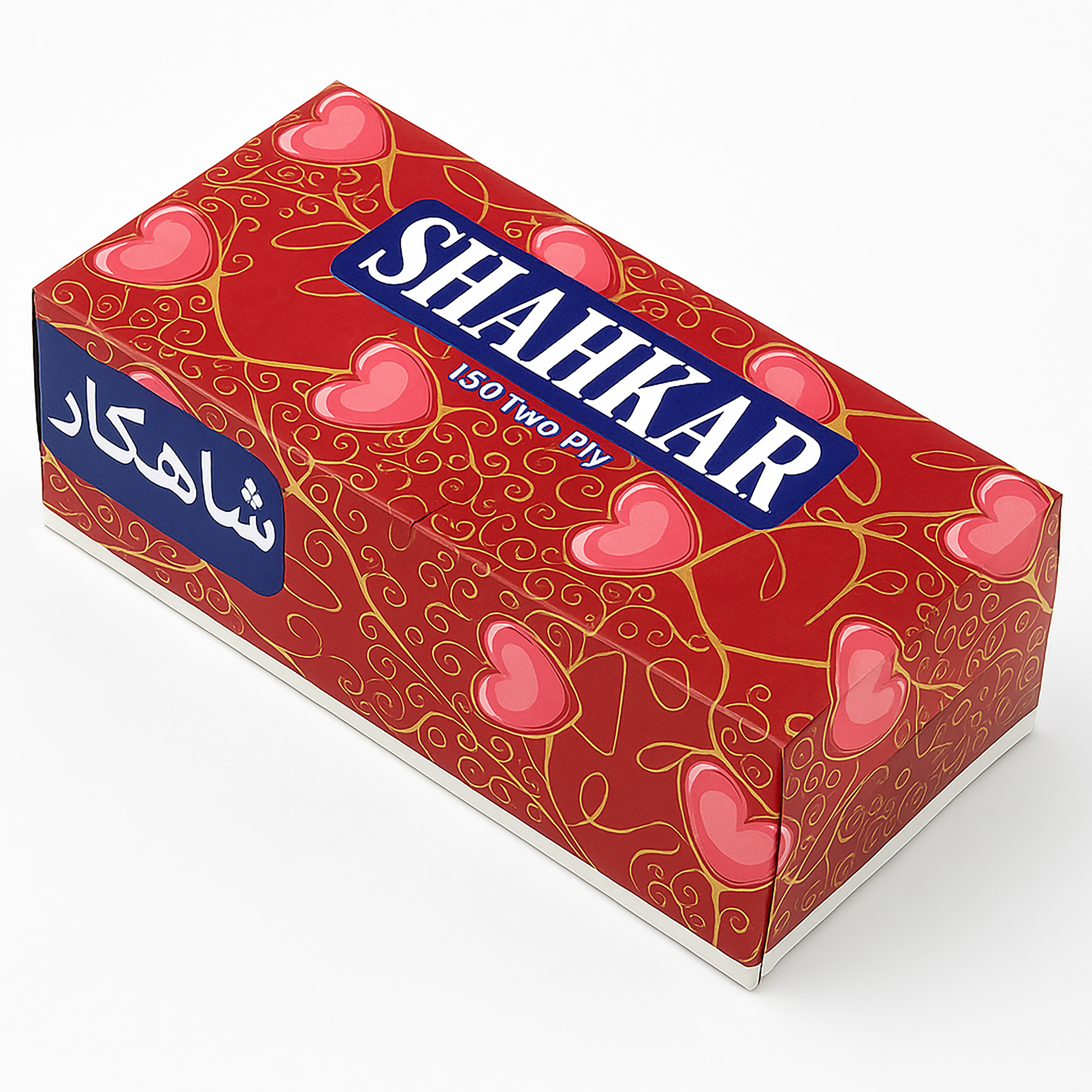 دستمال کاغذی 150برگ 2 لایه شاهکار مدل قلب
