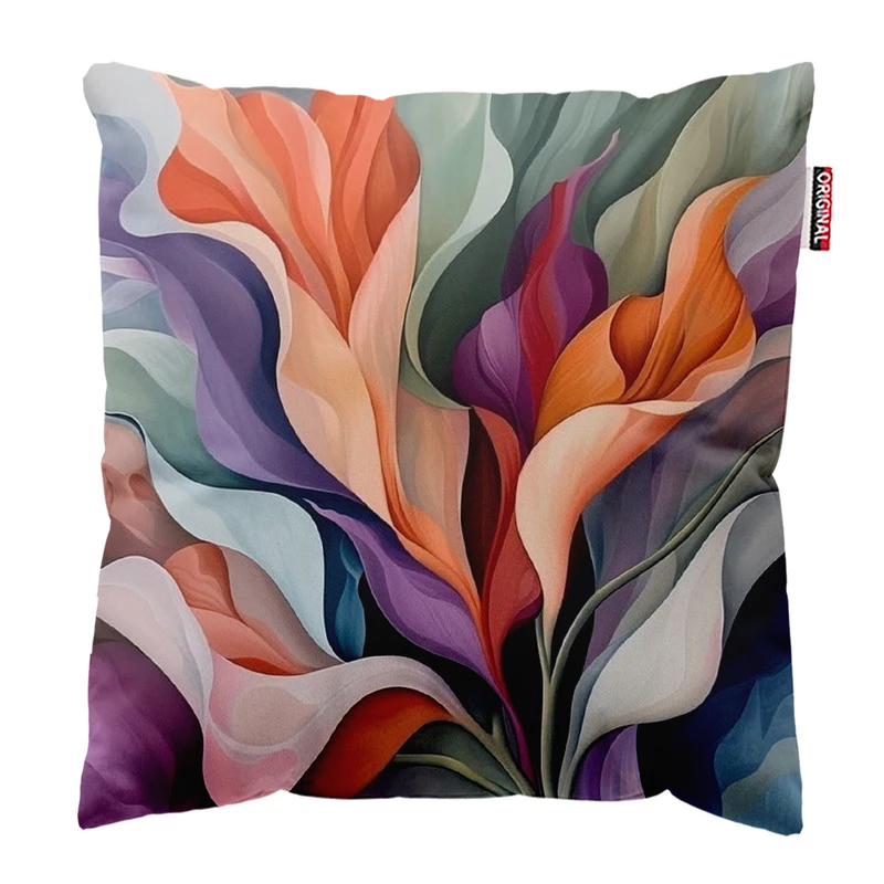 کوسن پاد آفرین مدل فانتزی طرح گل و برگ کد PK301983 سایز 30*30 سانتی متر