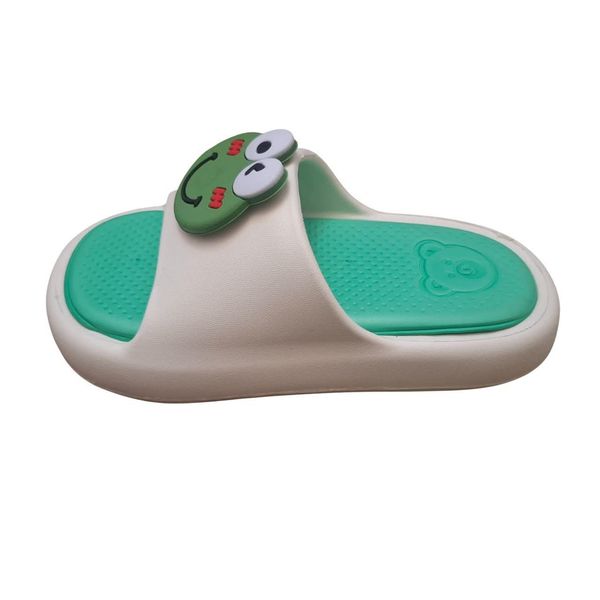 دمپایی پسرانه زیتون مدل عروسکدار فراگ