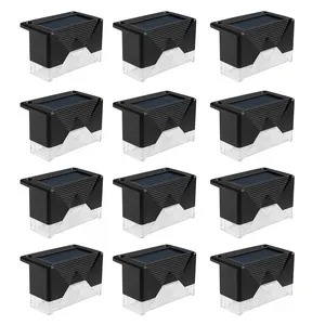 چراغ پارکی خورشیدی  طرح لب پله ای مدل SOLAR DECK LIGHTS مجموعه 12 عددی