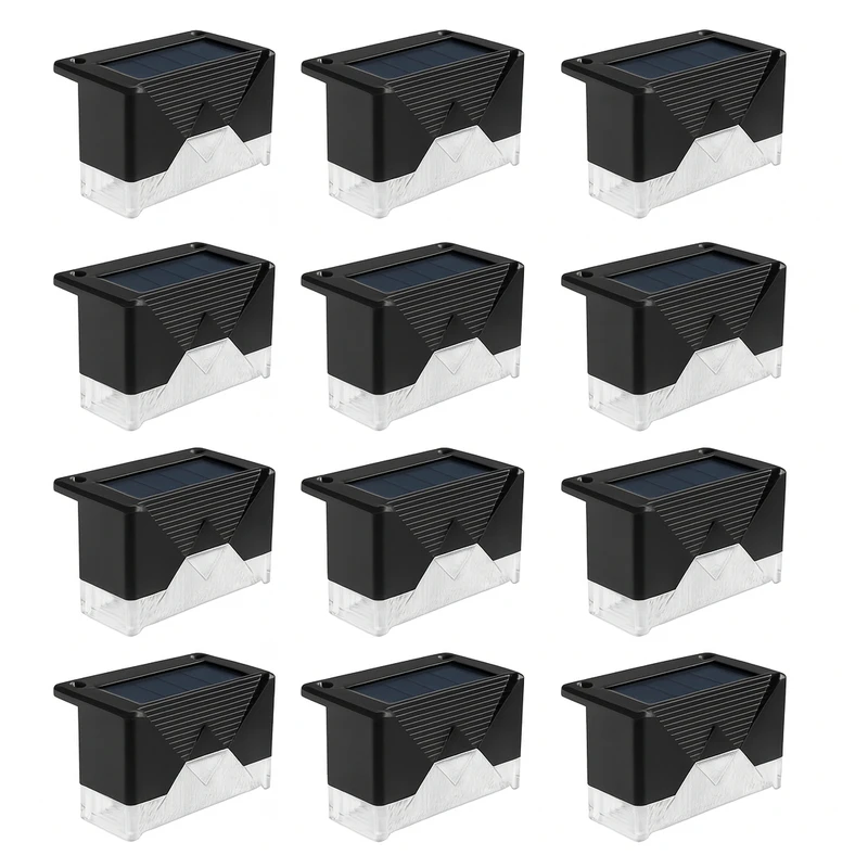 چراغ پارکی خورشیدی  طرح لب پله ای مدل SOLAR DECK LIGHTS مجموعه 12 عددی